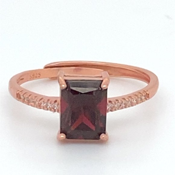 Pyrope Garnet 2.45ct Rose Gold Finish Solid 925 Sterling Silver Ring - Picture 1 of 6